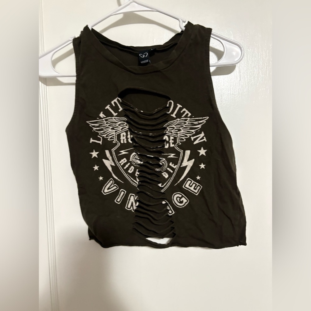 Windsor Distressed Graphic Crop Top